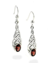 Celtic Knot Garnet Birthstone Earrings